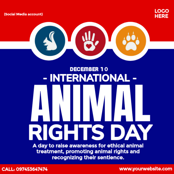 International Animal Rights Day Ad Template | PosterMyWall