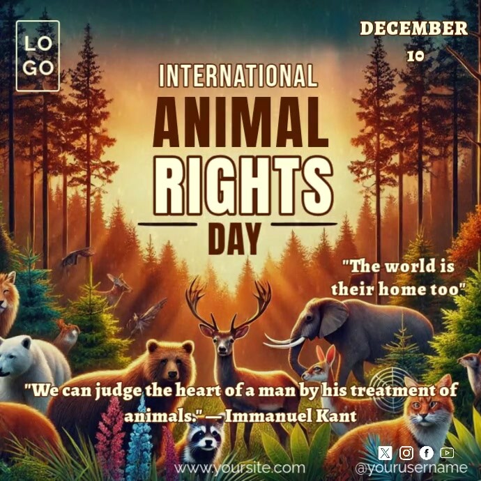 Modèle International Animal Rights Day | PosterMyWall