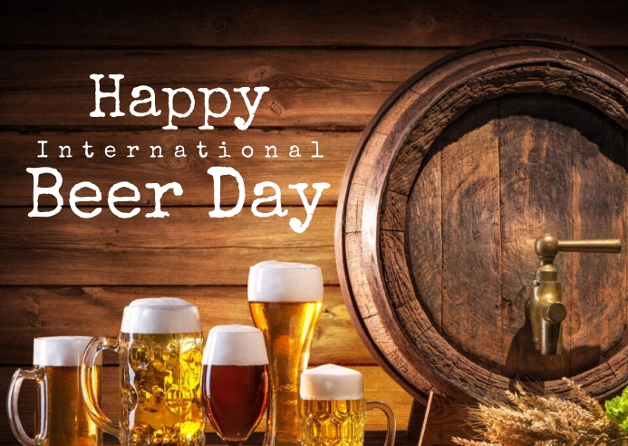 International beer day Postcard template