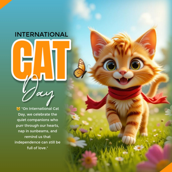 INTERNATIONAL CAT DAY Instagram 帖子 template