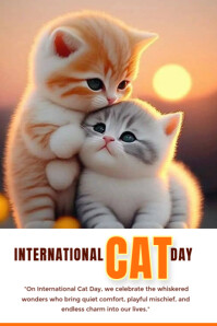 INTERNATIONAL CAT DAY Poster template