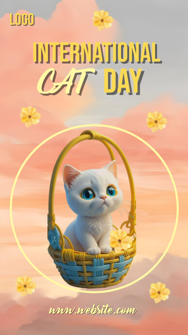 International Cat day Design Instagram Story template