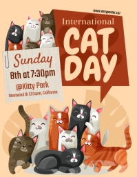 International Cat Day Flyer template