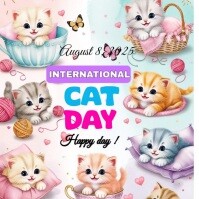 International Cat Day Instagram Post template