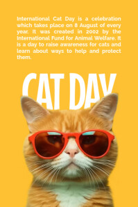 International Cat Day Poster template