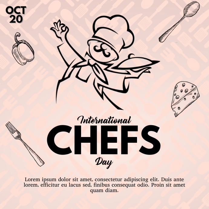 International Chefs Day, Chefs Day Instagram Post template