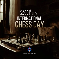 international chess day 20th July Square (1:1) template