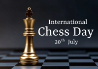 International chess day Postcard template