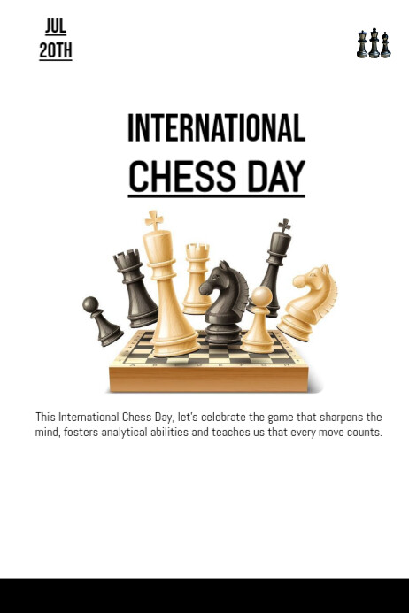 international chess day Cartaz template