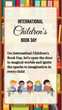 international children's book day Reel do Instagram template