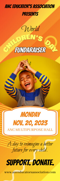 International Children's Day Banner Transparent 2 stopy × 6 stóp template