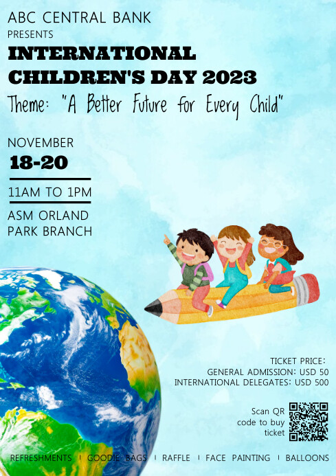 International Children's DaY A4 template