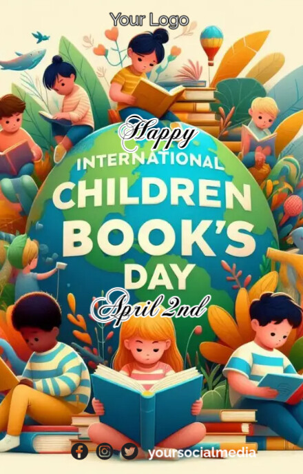 International Children Book's Day Poster Wattpad Cover template