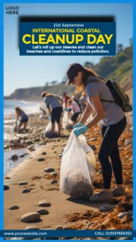 International Coastal Cleanup Day Instagram Story template