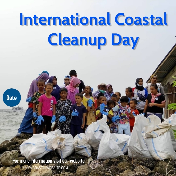International Coastal Cleanup Day Instagram Post template