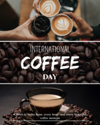 Black International Coffee Day Instagram Portrait Template