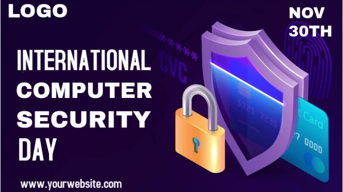 International computer security day Digital Display (16:9) template
