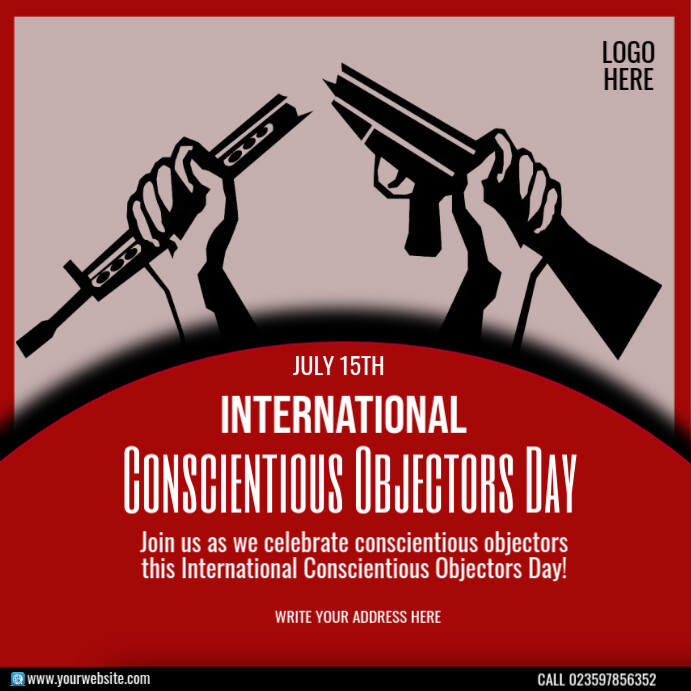 international conscientious objectors day Template | PosterMyWall