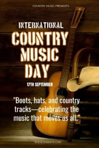 International Country Music Day Affiche template