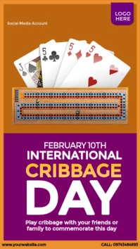 International Cribbage Day Design História do Instagram template