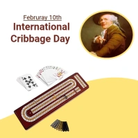 international cribbage day Instagram Post template