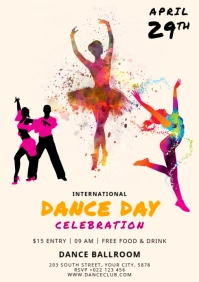 international dance day A4 template