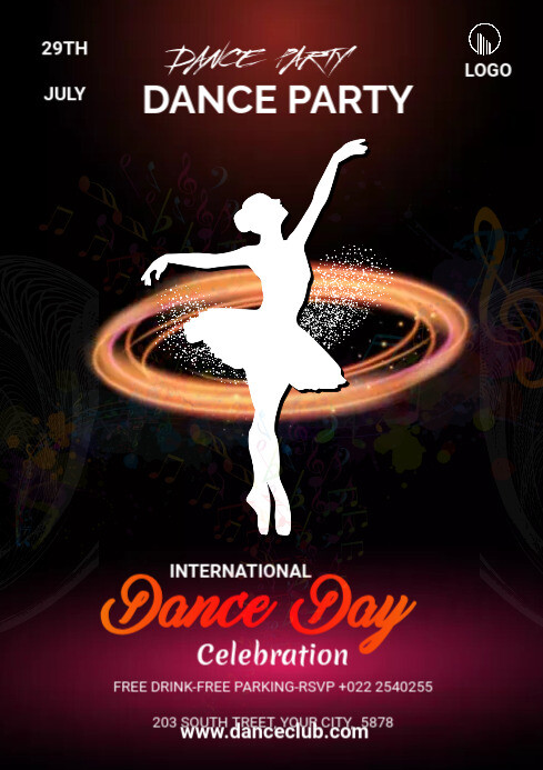 International Dance Day flyer A4 template