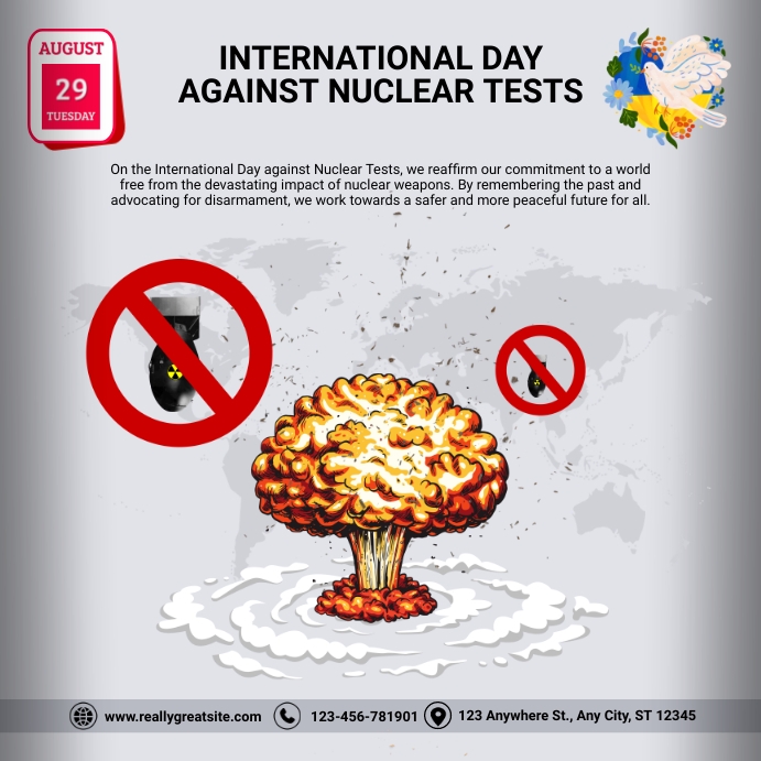 Protesting Poster Nuclear Testing International Day against Nuclear Tests Template | PosterMyWall