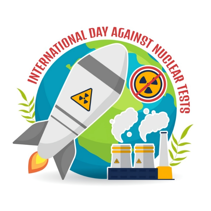Protesting Poster Nuclear Testing International day against nuclear tests Template | PosterMyWall
