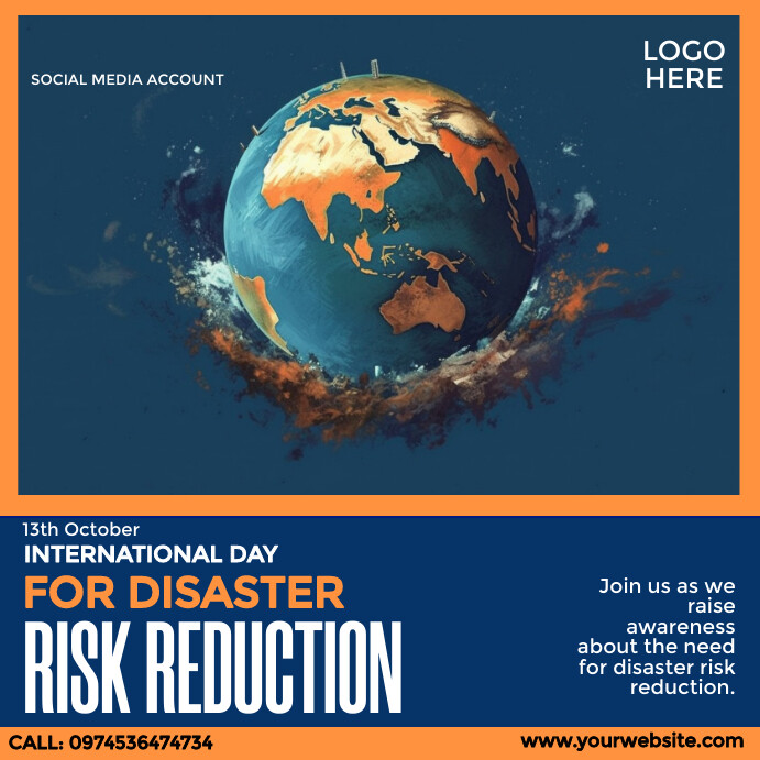 Poster About Disaster Risk Copy of International Day for Disaster Risk Reduction | PosterMyWall