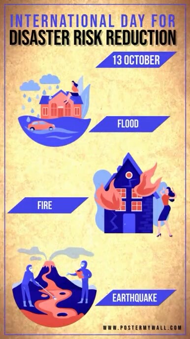 International day for disaster risk reduction Template | PosterMyWall