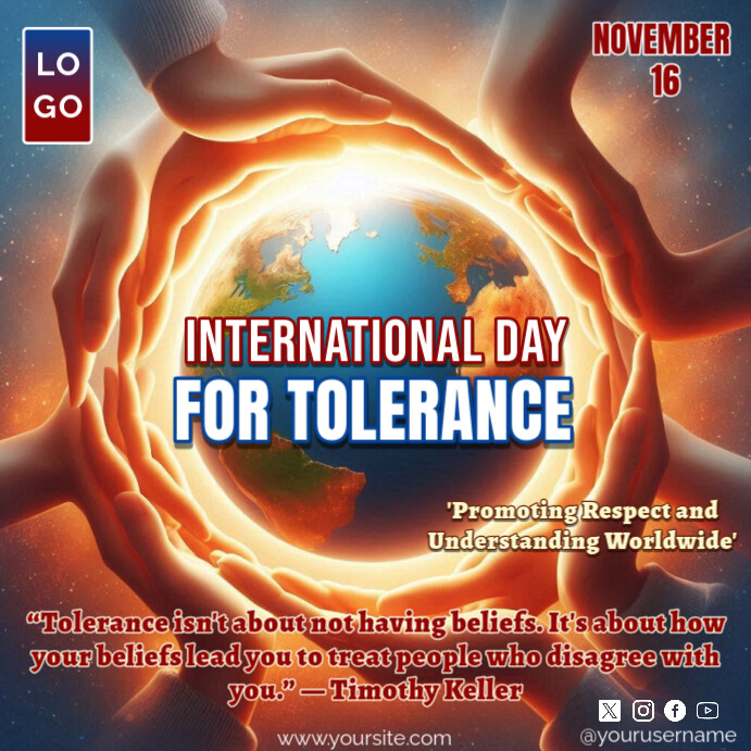 International Day For Tolerance Template | PosterMyWall