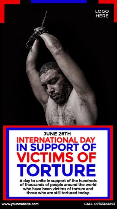 International Day in Support of Victims of Torture เรื่องราวบน Instagram template