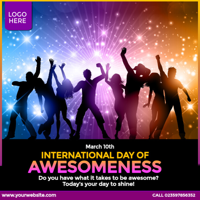 International Day of Awesomeness Instagram Post template