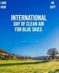 International day of clean air for blue skies flyer Instagram Portrait template
