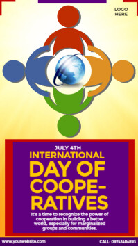 International Day of Cooperatives Ad เรื่องราวบน Instagram template