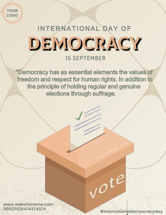 International day of democracy templete Folder (US Letter) template