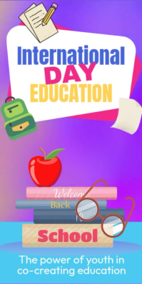 International Day of Education Роллерный баннер 3' × 6' template