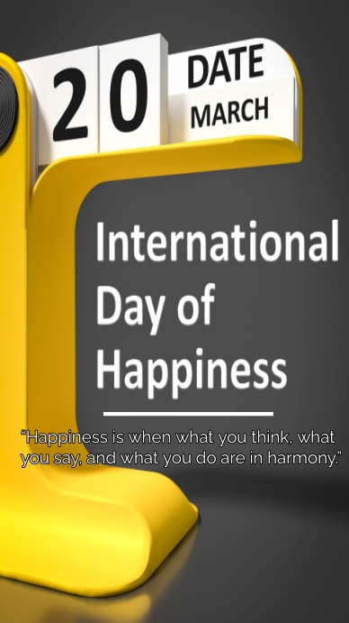 international day of happiness, happiness day Instagram Story template