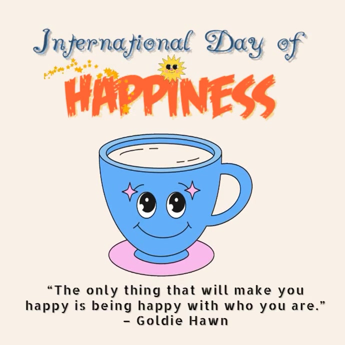 International Day of Happiness Instagram Post Video Template | PosterMyWall