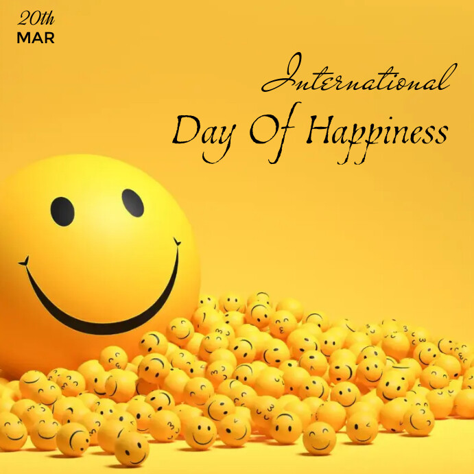Pinterest Happy Posts International Day Of Happiness Instagram Post Template | PosterMyWall