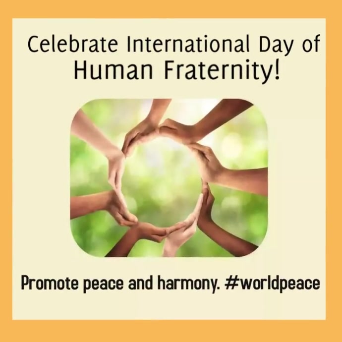 International day of human fraternity Publicación de Instagram template