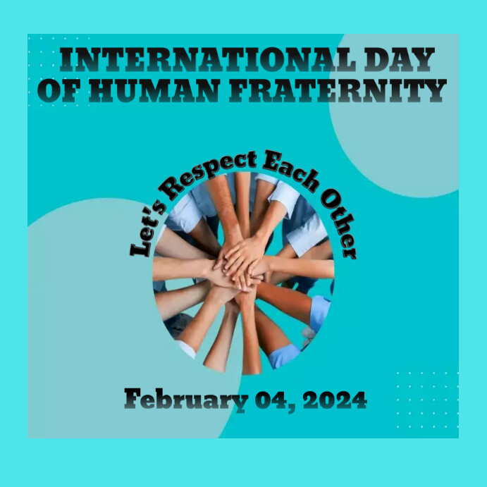 International day of human fraternity Instagram Post template