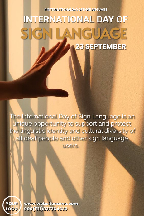 International day of sign language templete Affiche template