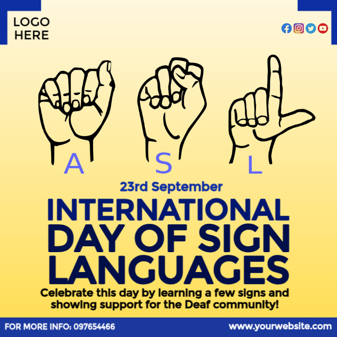 International Day of Sign Languages Template | PosterMyWall