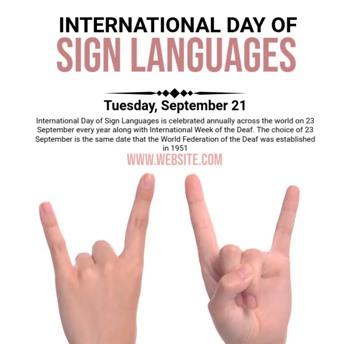 International Day of Sign Languages Template | PosterMyWall