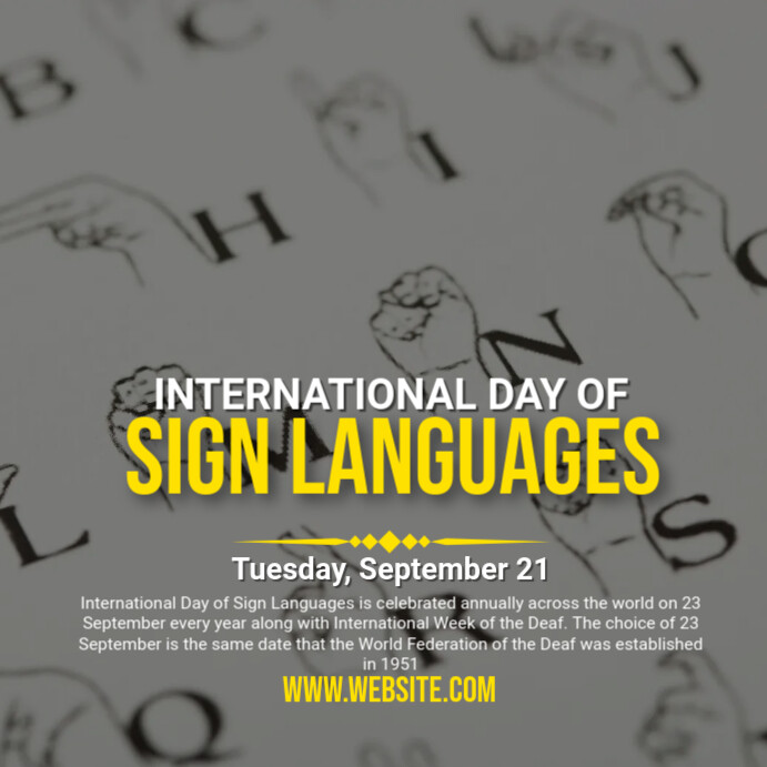 International Day of Sign Languages Template | PosterMyWall