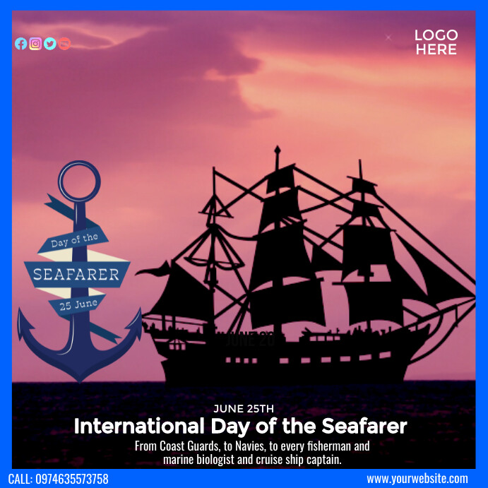 International Day of the Seafarer Template | PosterMyWall
