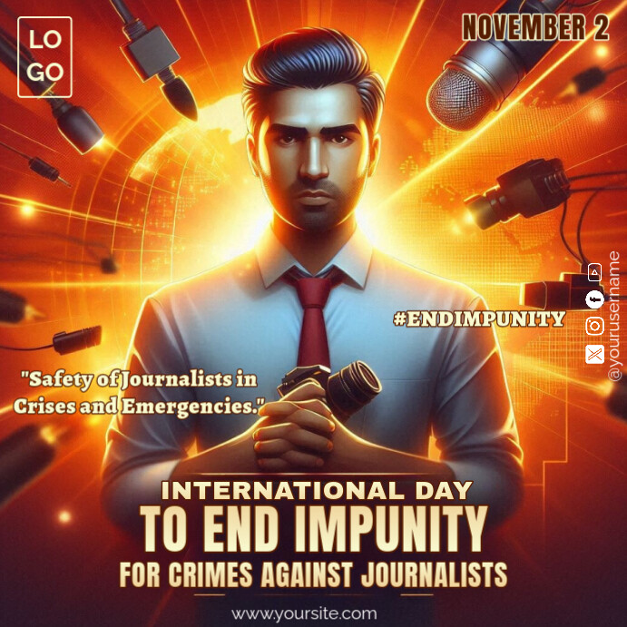 International Day To End Impunity For Crimes Against Journalists Square (1:1) template