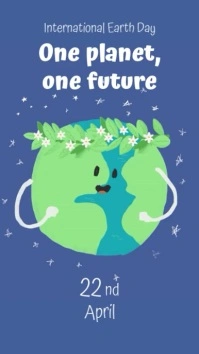 Purple Earth Day Video История на Instagram template